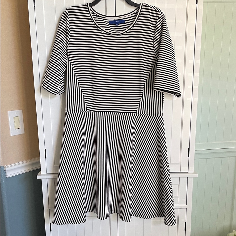 Apt. 9 Black and White Striped Kids Dress